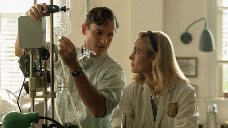 Lewis and Elizabeth in the chemistry lab on Lessons in Chemistry