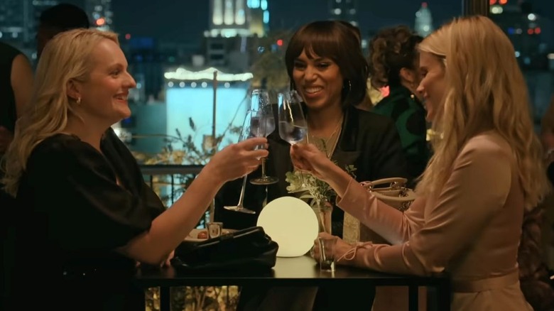 Mary, Eleanor, and Nancy make a toast at a restaurant in Imperfect Women