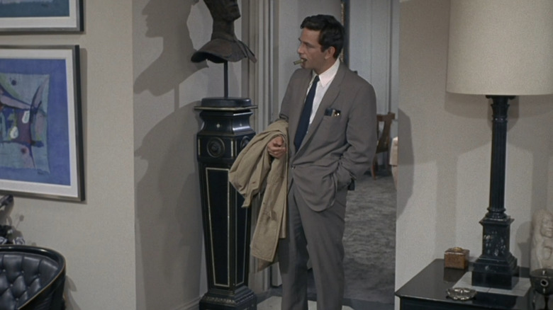 The very first appearance of Columbo entering a room in "Prescription: Murder" (1968)
