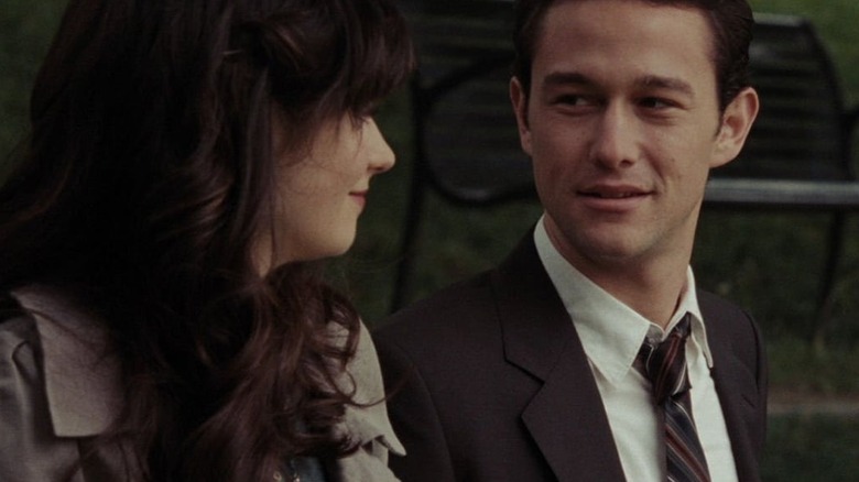 Zooey Deschanel looks as Joseph Gordon-Levitt