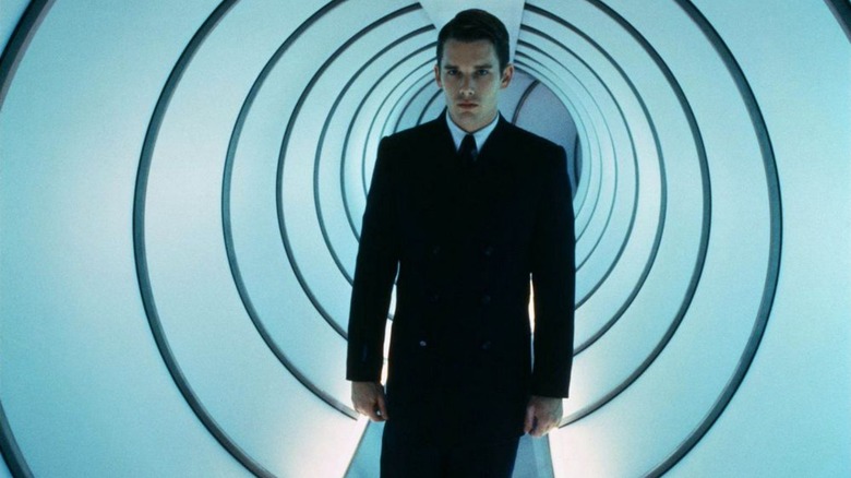 Vincent (as Jerome) walking down a tunnel in "Gattaca"