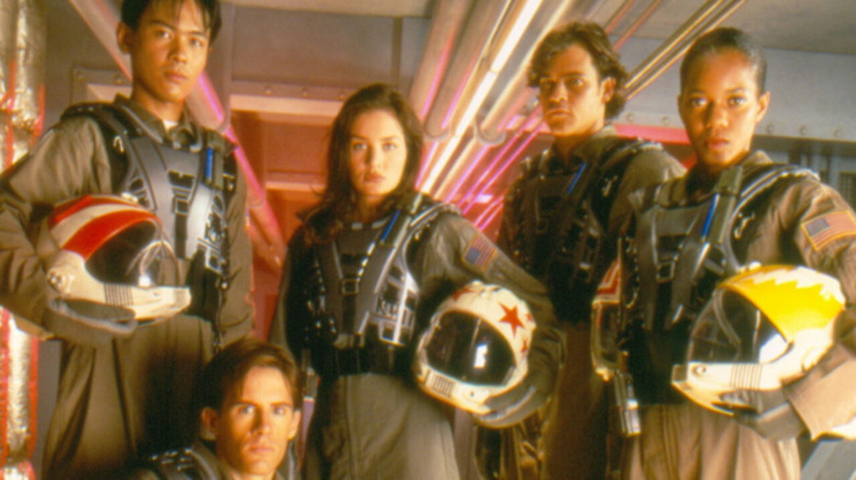 A group of United States Marines standing in uniform in "Space: Above and Beyond"