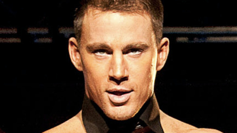 Channing Tatum shirtless in close-up