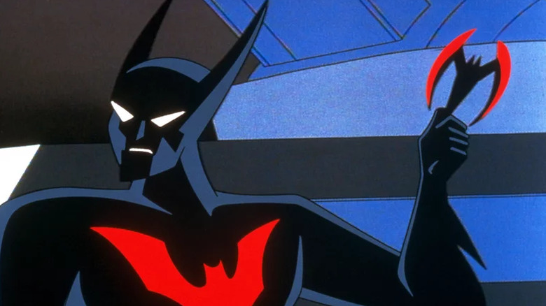 Batman wields a batarang on Batman Beyond (1999-2001)