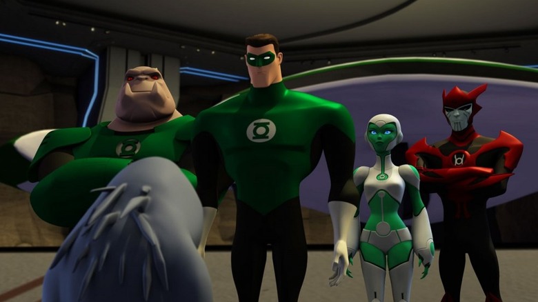 Kilowog, Hal Jordan, Aya, and Razer together on Green Lantern: The Animated Series (2011-2013)