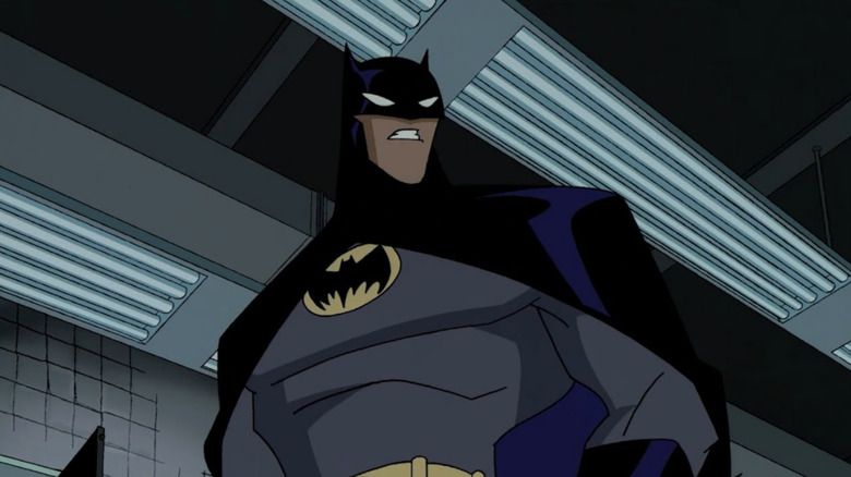 Batman looks on in anger on The Batman (2004-2008)