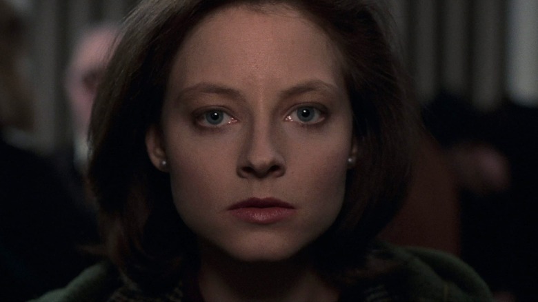 Clarice Starling walks towards a casket in "The Silence of the Lambs" (1991)