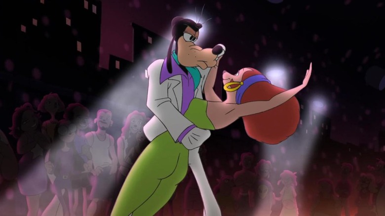 Goofy and Sylvia dancing together in "An Extremely Goofy Movie"