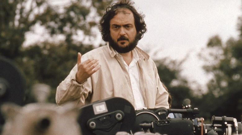 Stanley Kubrick directing behind the scenes of Barry Lyndon (1975)