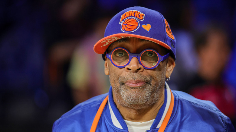 Spike Lee attends a Knicks game