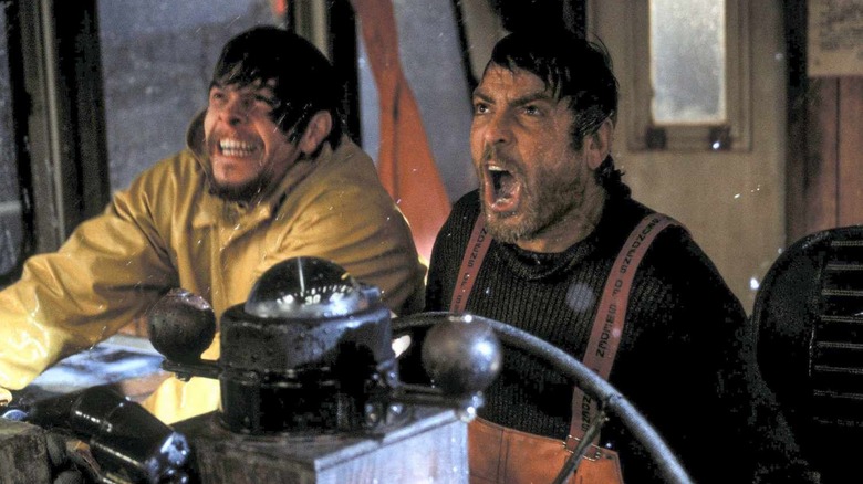 Billy Tyne and Bobby Shatford shouting aboard the ship in 'The Perfect Storm' (2000)