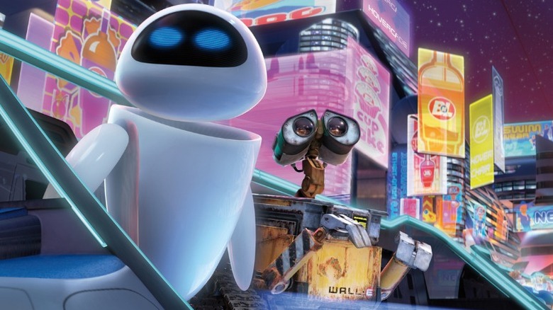 WALL-E and EVE together watching the sky