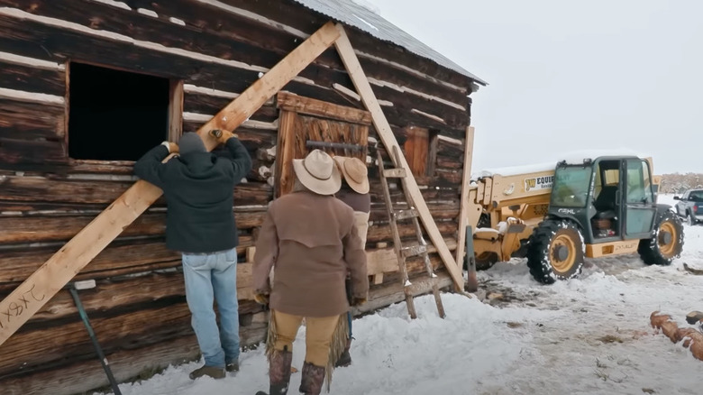Fixing the barn after the storm