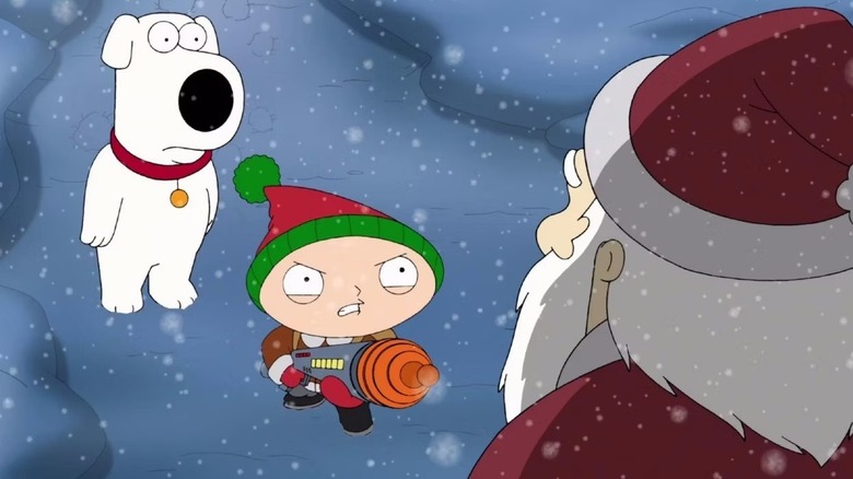Stewie confronts Santa Claus