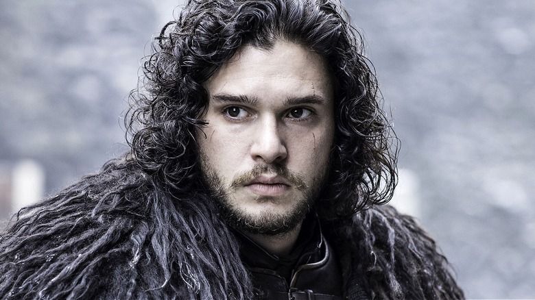 Jon Snow looking to the side in Game of Thrones