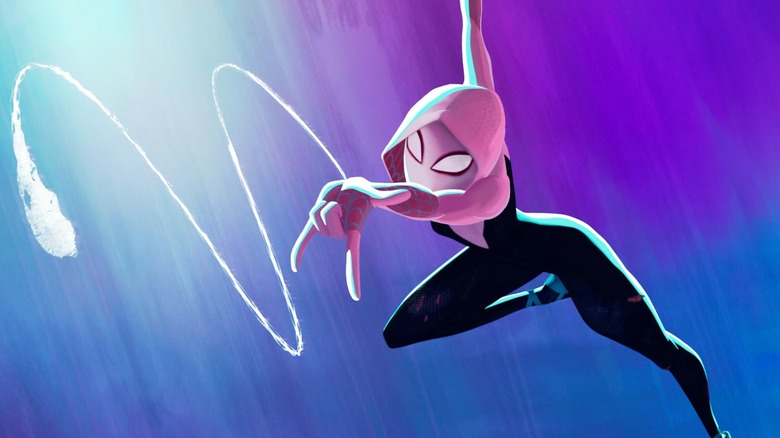 Gwen Stacy thwipping into action in Spider-Man: Across the Spider-Verse (2023)