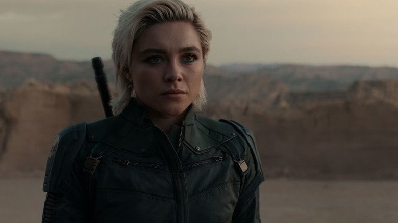 Yelena Belova standing around in Thunderbolts* (2025)