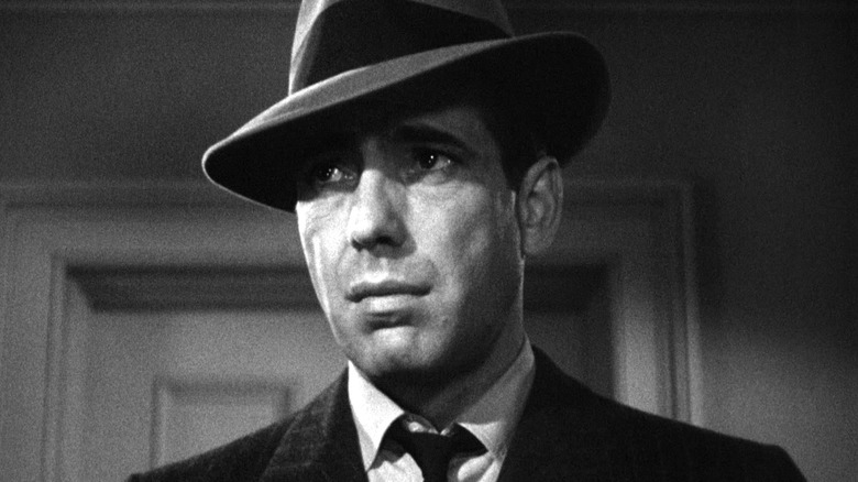 Humphrey Bogart wearing hat in The Maltese Falcon