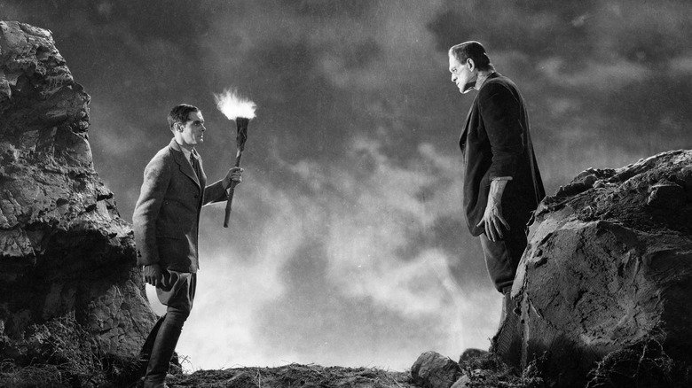 Henry Frankenstein and the Monster come face to face in Frankenstein (1931)