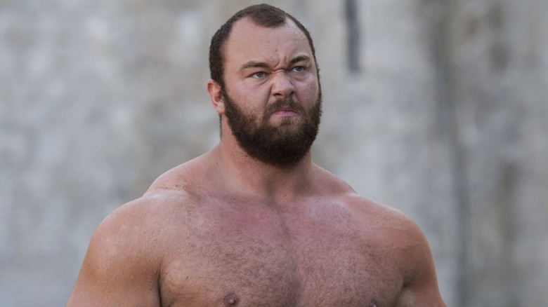The Mountain standing shirtless