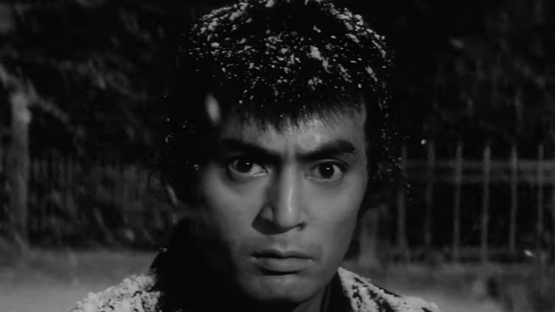 Samurai glaring