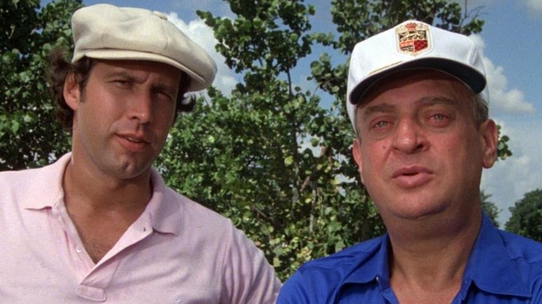 Chevy Chase and Rodney Dangerfield on the green