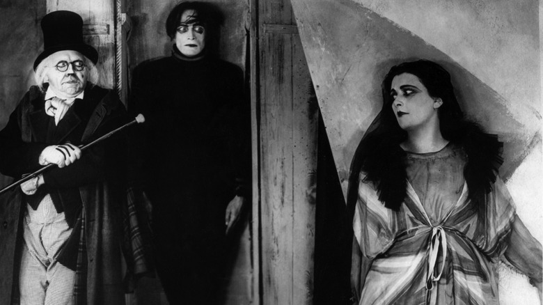 Dr. Caligari and Cesare search for Jane in "The Cabinet of Dr. Caligari" (1920)