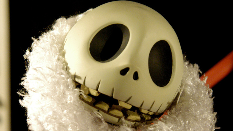Jack Skellington dressed as Santa