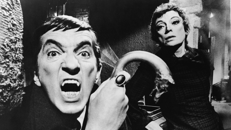 Barnabas bares his fangs for Julia in "Dark Shadows" (1966-1971)