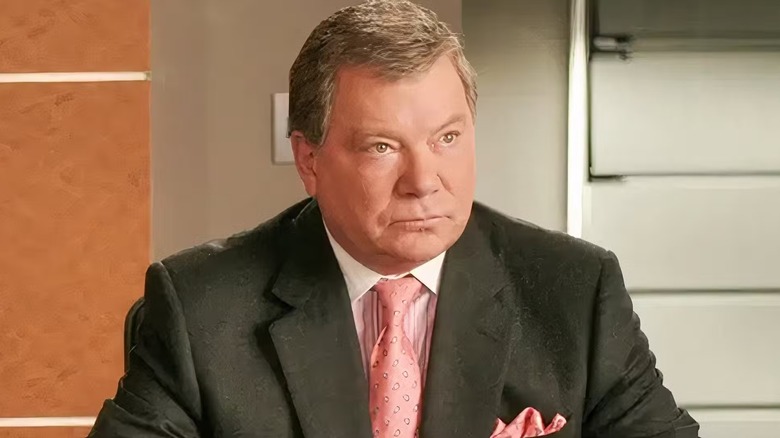 Denny Crane frowning in "Boston Legal."