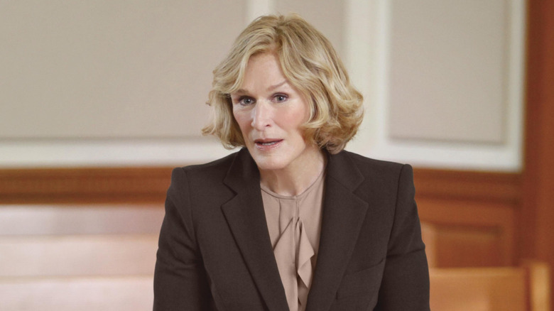 Patty Hewes speaking in a courtroom in "Damages."