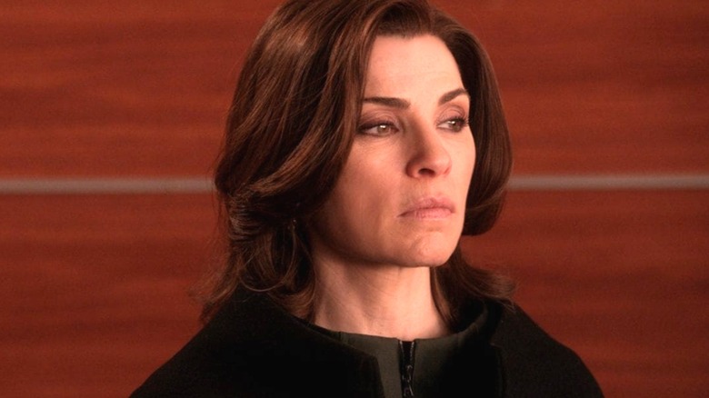 Alicia Florrick frowning in "The Good Wife."