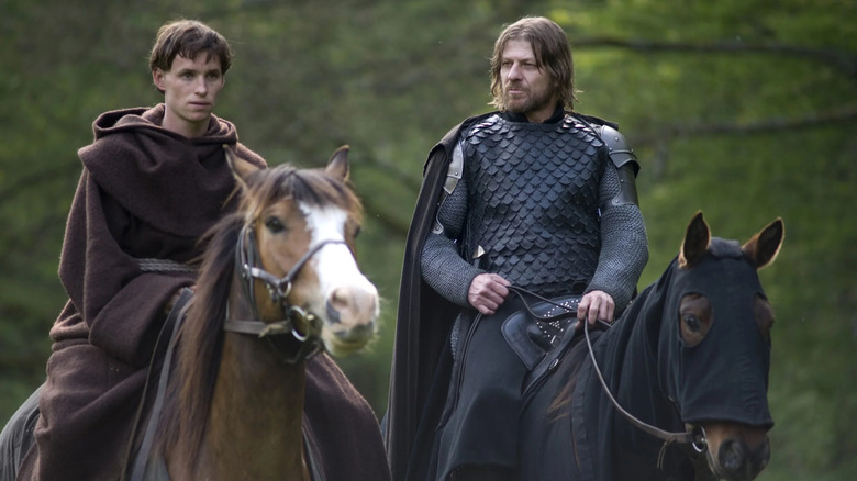 Osmund and Ulric journey to the nearby village in Black Death (2010)