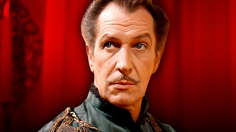 Vincent Price in Masque of the Red Death with red tint