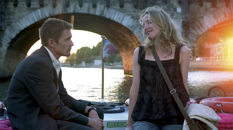 Jesse and Céline on a boat on the Seine in Before Sunset
