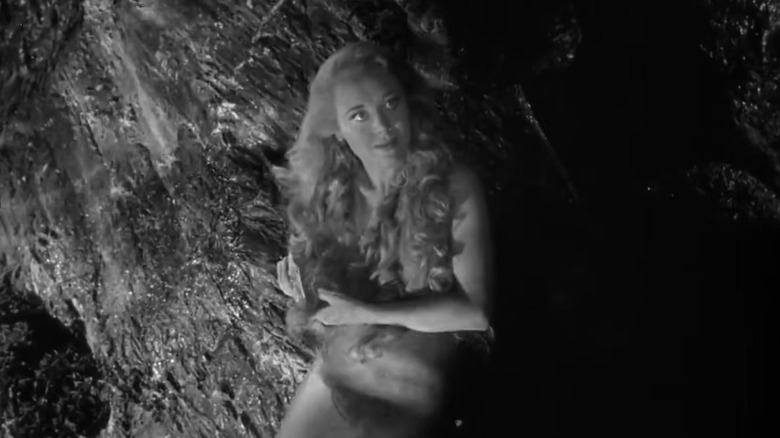 Miranda Trewella looking up from the seabed in Miranda