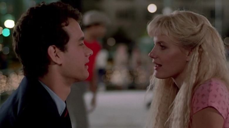 Allen Bauer and Madison talking to each other in Splash