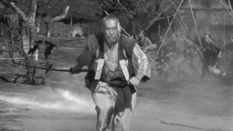 Kambei Shimada racing into battle in Seven Samurai (1954)