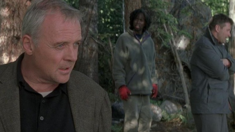 Anthony Hopkins, Alec Baldwin, and Harold Perrineau in The Edge