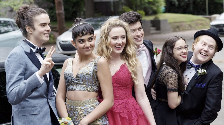 The three girls in question and their dates in "Blockers" (2018)