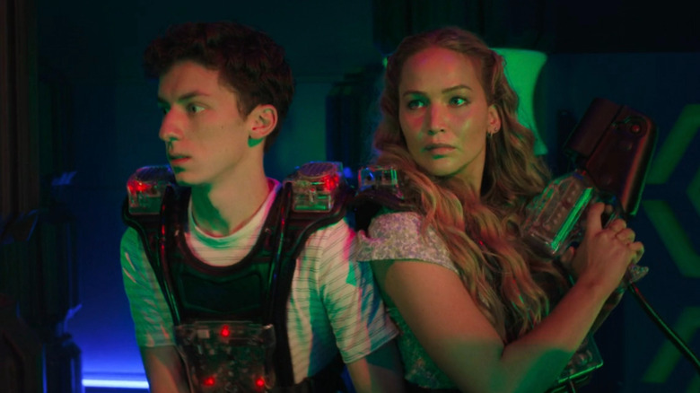 Percy and Maddie play laser tag in "No Hard Feelings" (2023)