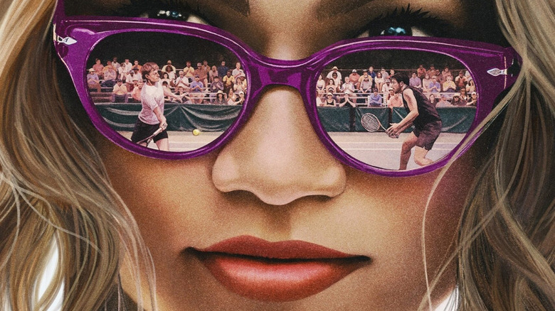 Poster illustration of Tashi from Challengers wearing sunglasses