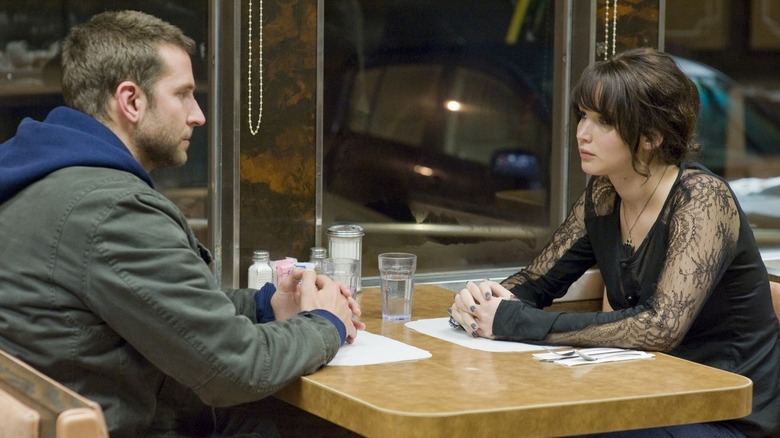 Pat at a diner across the table from Tiffany in "Silver Linings Playbook" (2012)