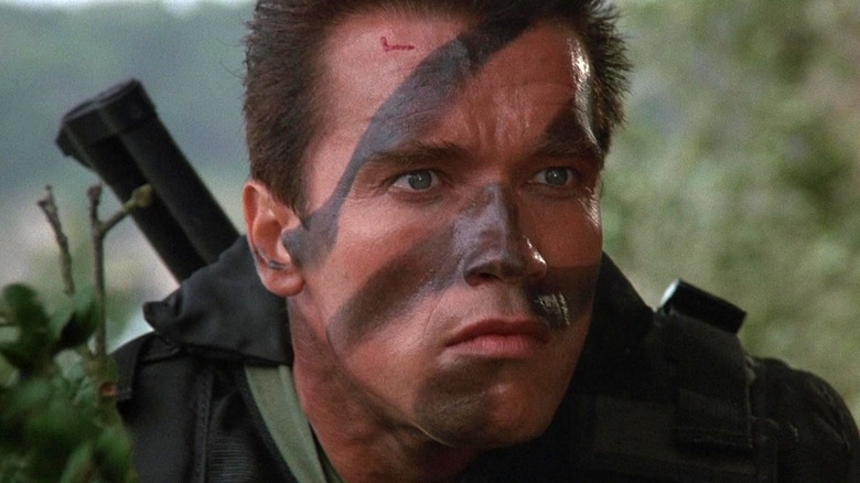 John Matrix wearing warpaint in Commandos