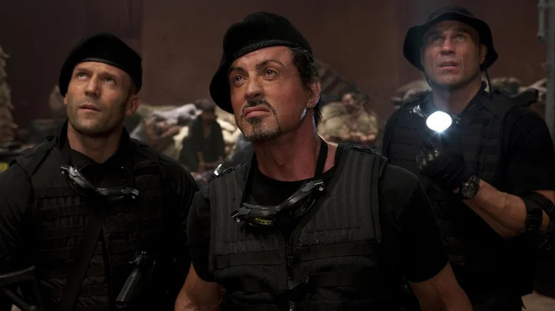 Barney and crew in "The Expendables" (2010)