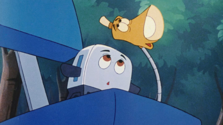 Toaster looking at Lampy in The Brave Little Toaster
