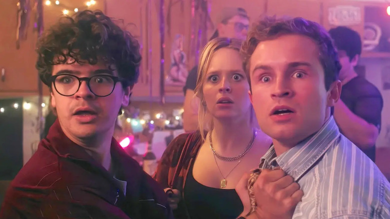Jack Lizzy and Montgomery looking shocked in Pizza Movie