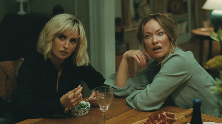 Piña and Angela staring horrified in The Invite