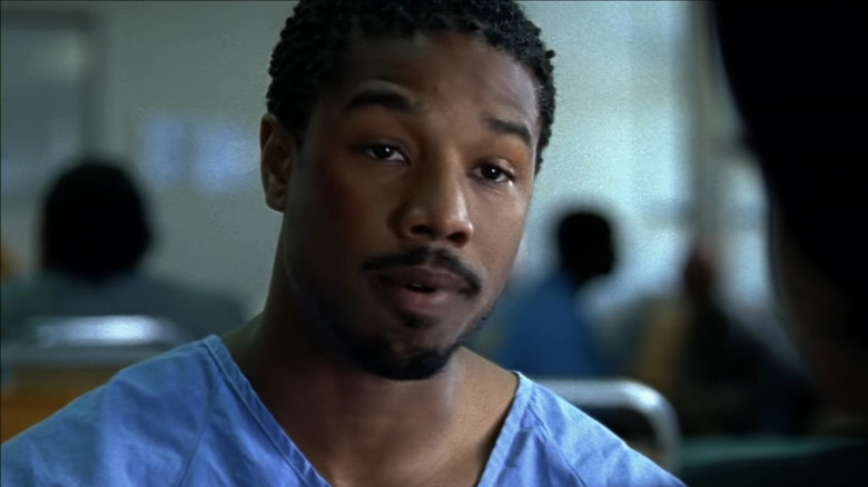 Michael B. Jordan wearing scrubs
