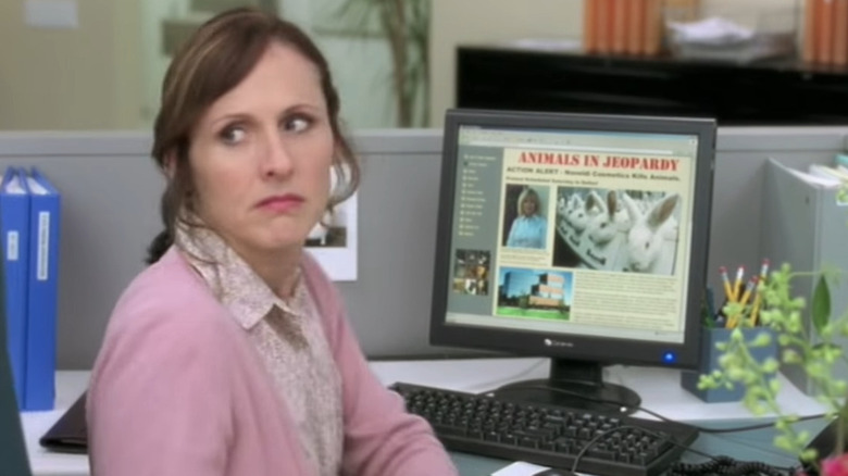 Peggy looking at animal website